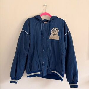 VINTAGE NAVY AND GREY GREGORY STUART GEORGETOWN HOYAS ZIP UP JACKET